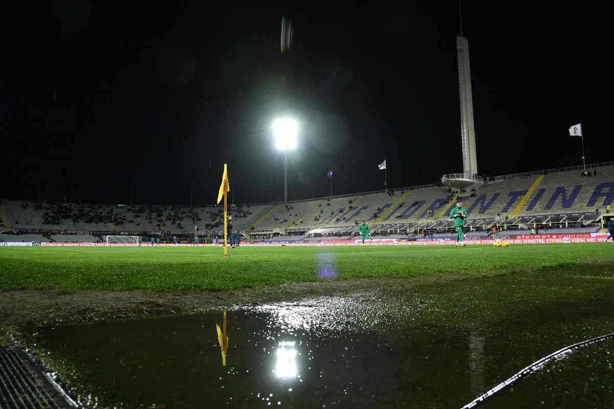 Pioggia stadio Franchi di Firenze