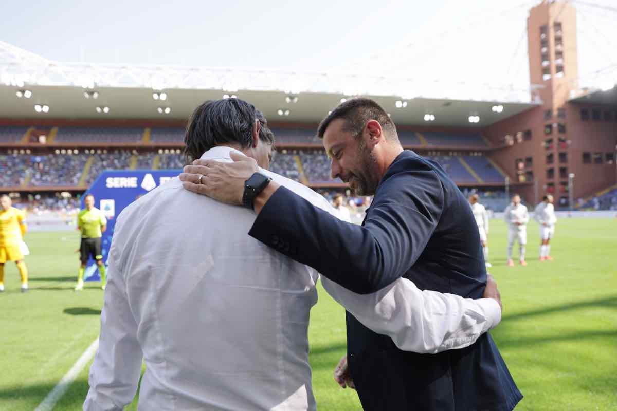 Inzaghi e D'Aversa si saluta all'ingresso in campo