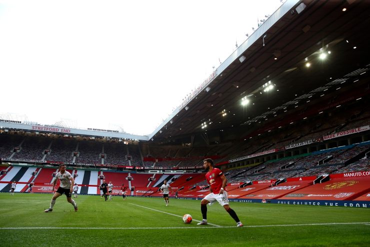 Lo stadio Old Trafford dall'interno 