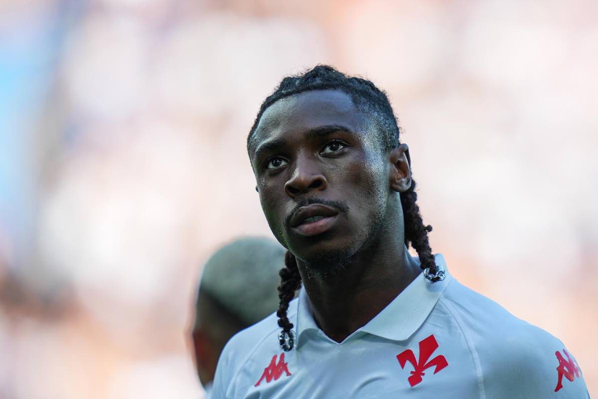 Kean con la maglia della Fiorentina