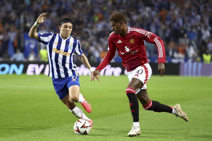 Rashford in azione contro il Porto