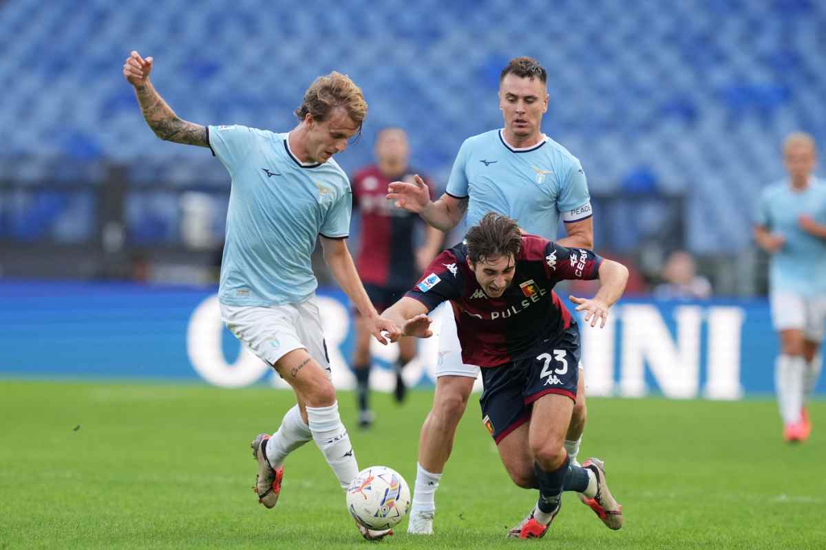 Nicolò Rovella in azione durante Lazio-Genoa