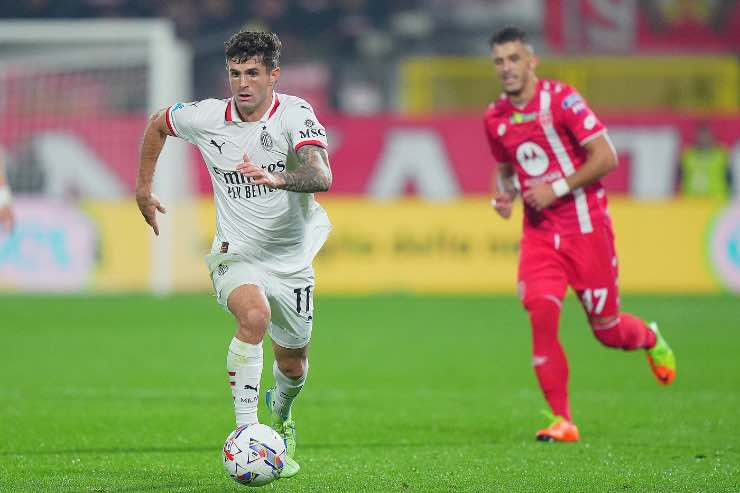 Pulisic in azione in Monza-Milan 