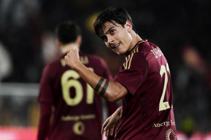 Dybala esulta dopo il gol in Roma-Torino