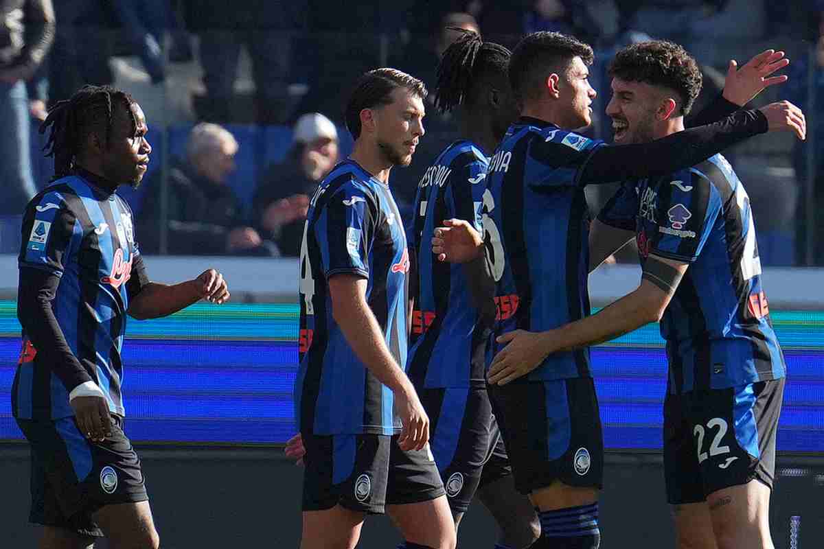 L'esultanza dell'Atalanta dopo il Gol