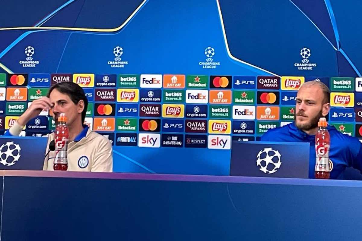 Inter e Dimarco in conferenza stampa pre Inter-Lipsia