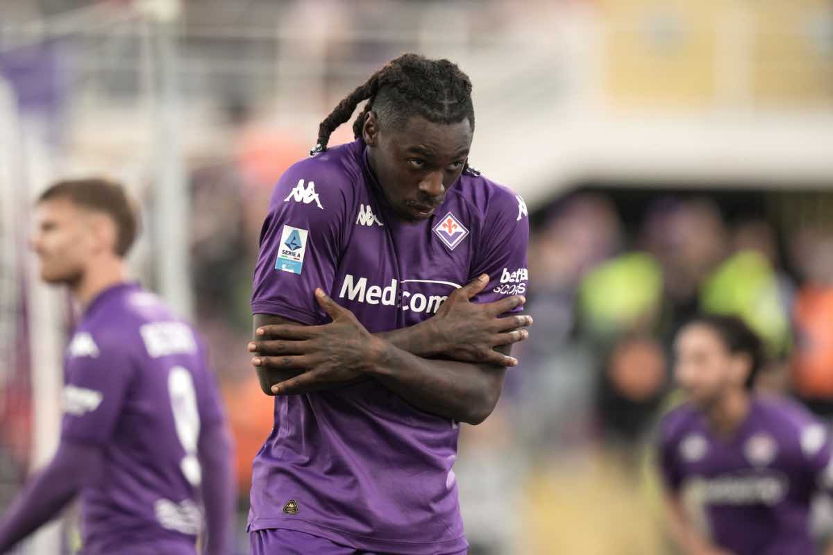 Kean esulta dopo il gol in Fiorentina-Verona