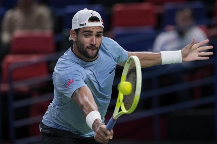 Matteo Berrettini in campo 