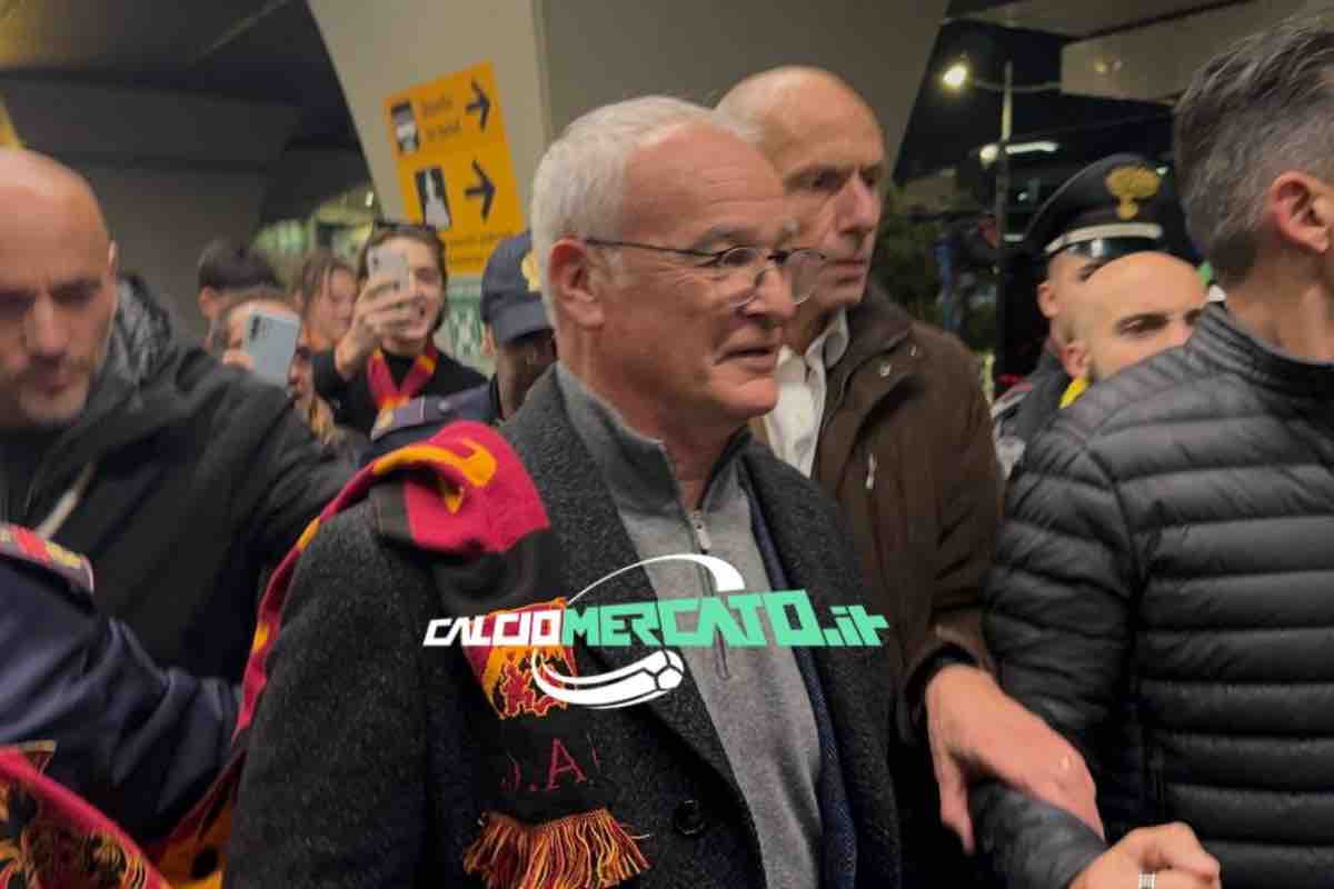 Ranieri all'arrivo a Fiumicino