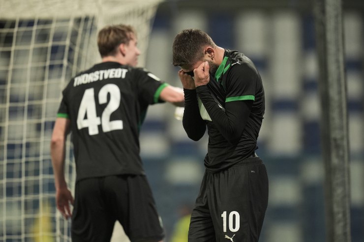 Berardi in lacrime dopo il gol al Mantova