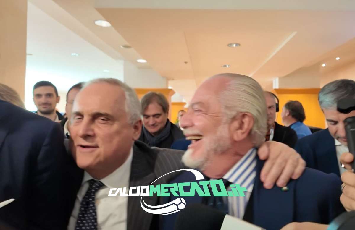 Lotito e De Laurentiis a braccetto