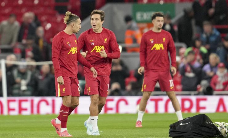 Federico Chiesa durante il riscaldamento