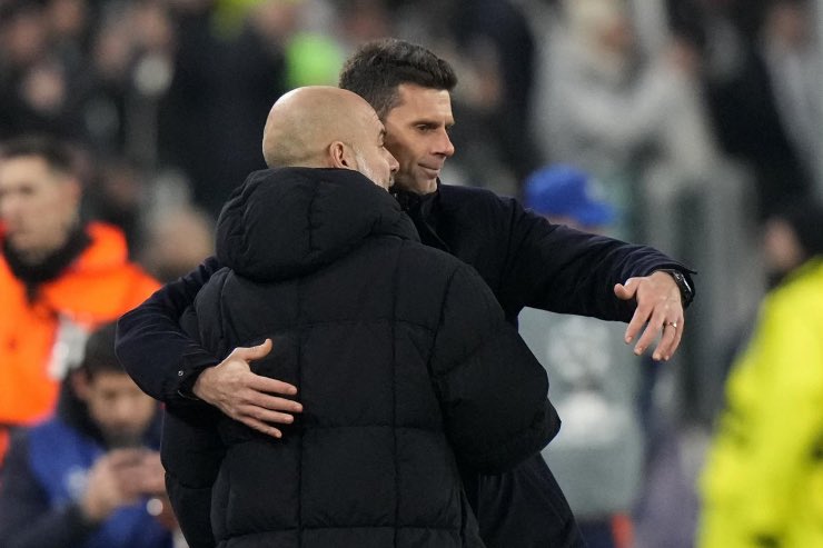 Motta e Guardiola si abbracciano