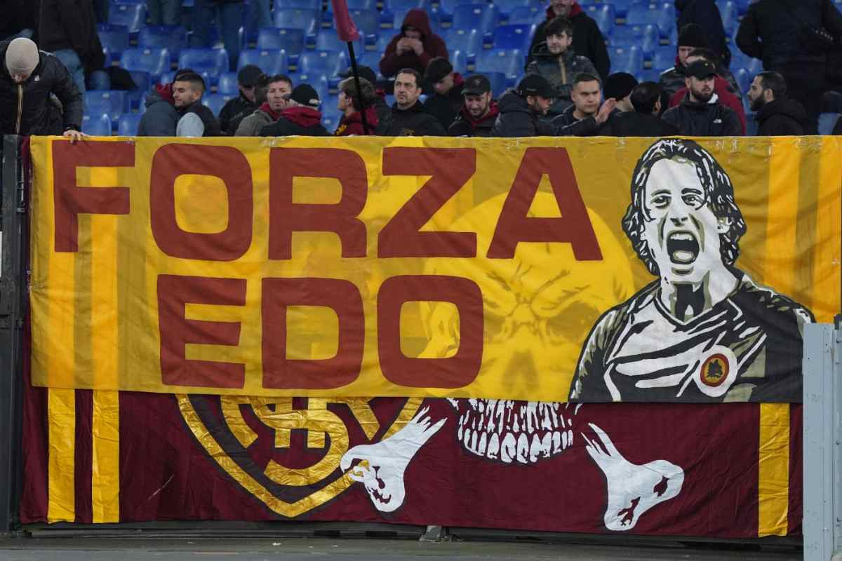 Striscione per Edoardo Bove