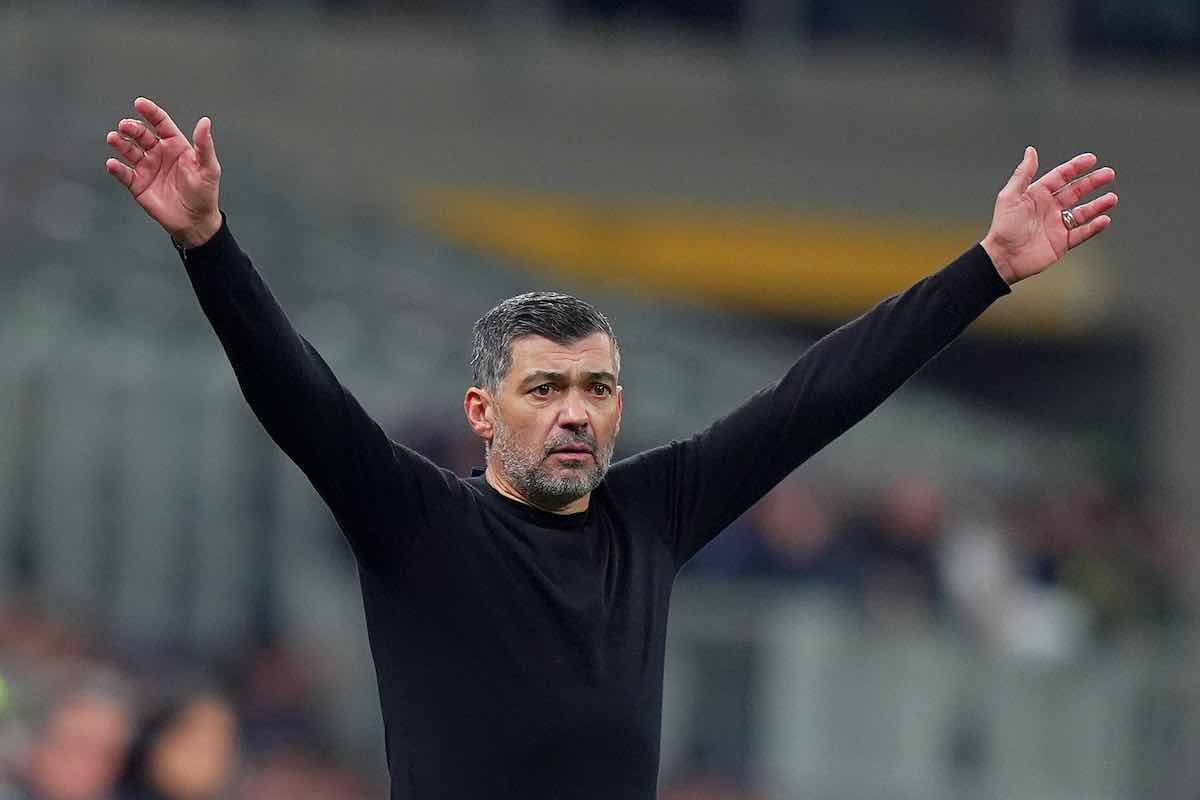 Sergio Conceicao durante la partita del Milan contro il Cagliari